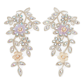 1пара заплаток из полиэстера и стеклянного кружева, для аксессуаров своими руками, цветок