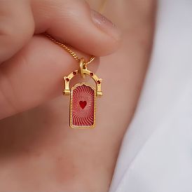 Вращающиеся подвески в виде карт Таро из нержавеющей стали с эмалью и стразами., реальный 304 k позолоченный