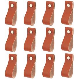 Rectangle Leather Drawer Handles, with Iron Screw