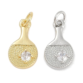 Латунные микро проложить кубического циркония подвески, ракетки для настольного тенниса подвески, без свинца и без кадмия, долговечный, стойки покрытие, с целью перехода в кольце