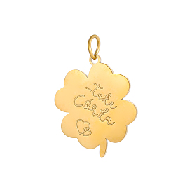 Клевер со словами-подвесками 304 подвески из нержавеющей стали, ионное покрытие (ip)