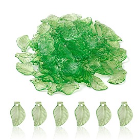 Transparent Acrylic Pendants, Leaf Charms