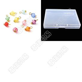 200шт прозрачные акриловые подвески, с распорными бусинами из сплава и железными штифтами с плоской головкой, двухконусные