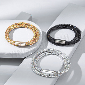 Shiny Gemstone Bracelet - Elegant and Luxurious, Solid Color Square Blocks.
