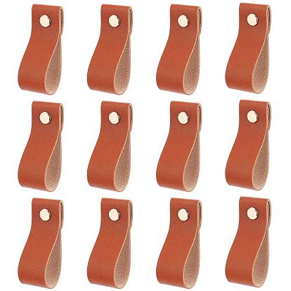 Прямоугольные кожаные ручки ящиков, с железным винтом