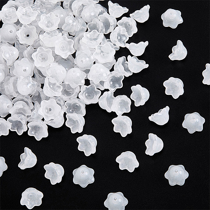 150 шт. прозрачных стеклянных колпачков, окрашенных распылением, цветок