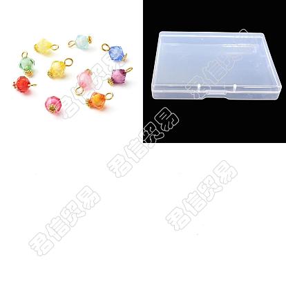 200шт прозрачные акриловые подвески, с распорными бусинами из сплава и железными штифтами с плоской головкой, двухконусные