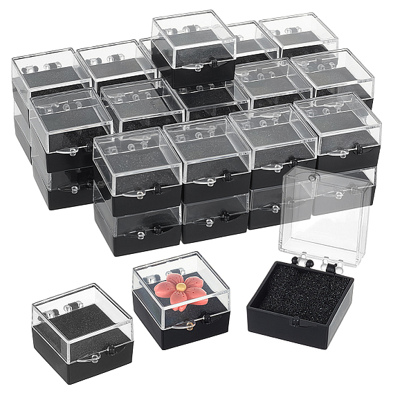 32 шт. квадратных пластиковых презентационных коробок для хранения и демонстрации значков, с пеной