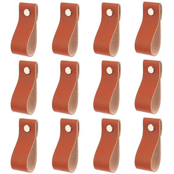 Прямоугольные кожаные ручки ящиков, с железным винтом