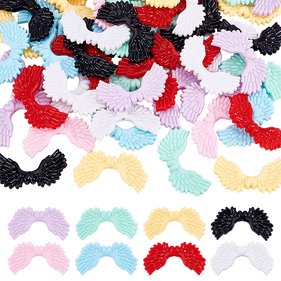 64 шт 8 цвета непрозрачные акриловые бусины, крылья