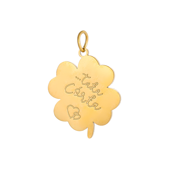 Клевер со словами-подвесками 304 подвески из нержавеющей стали, ионное покрытие (ip)