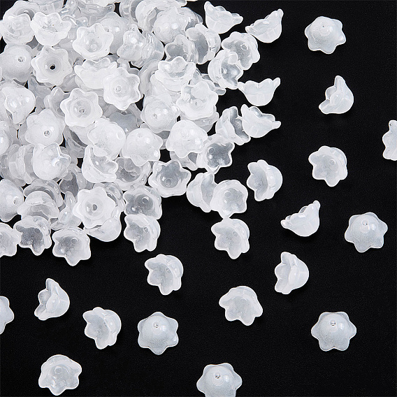 150 шт. прозрачных стеклянных колпачков, окрашенных распылением, цветок