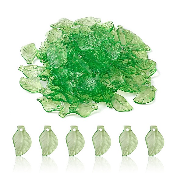 Прозрачные акриловые подвески, лист прелести