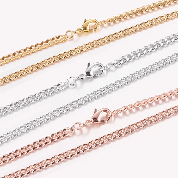 Экологически чистые ожерелья из латуни с покрытием стойки, бордюрные цепи, витая звено цепи, долговечный, без кадмия и без свинца