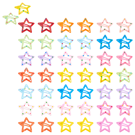 60 шт 3 стильные симпатичные железные заколки-кнопки, окрашенные распылением, звезда