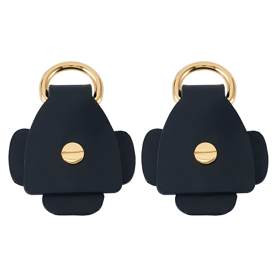 Цветочные застежки из коровьей кожи, с металлическими D-образными кольцами, золотые