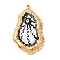 304 Stainless Steel Enamel Pendants, Nuggets with Evil Eye Charms
