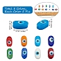40Pcs 8 Colors Normal Lampwork Beads, Oval with Evil Eye