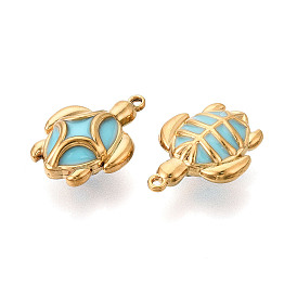 304 нержавеющей стальной эмали подвески, прелести черепахи, ионное покрытие (ip), реальный 18 k позолоченный