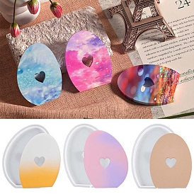 Oval Cup Mat Silicone Molds, Resin Casting Coaster Molds, For UV Resin, Epoxy Resin Craft Making