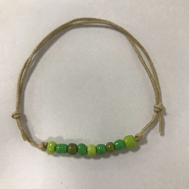 Glass Seed Braided Bead Bracelet, Adjustable Bracelet