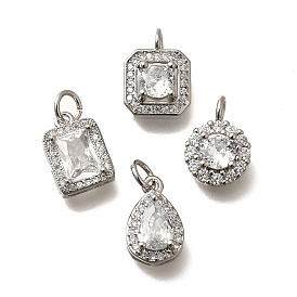 Латунные микро проложить кубического циркония подвески, со стеклом, без кадмия, без никеля и без свинца, с целью перехода в кольце