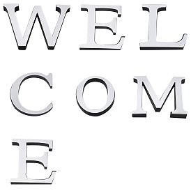 Acrylic Mirror Wall Stickers Decal, with EVA Foam, Word WELCOME