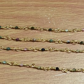 Натуральные драгоценные камни ручной работы из бисера, с 304 фурнитурой из нержавеющей стали, несварные, круглые, граненые, с катушкой