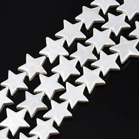 Natural Freshwater Shell Beads Strands, Star
