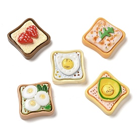 Toast Bread Theme Resin Decoden Cabochons, Mixed Color