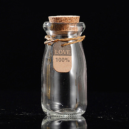 Glass Pudding Containers with Cork Lid, Wishing Bottles Glass Favor Jars