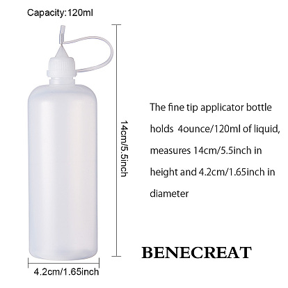 BENECREAT Plastic Glue Bottles, with Steel Pin