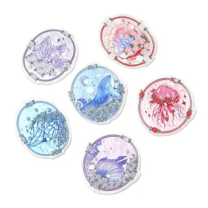 Акриловые подвески в океанском стиле, овальные