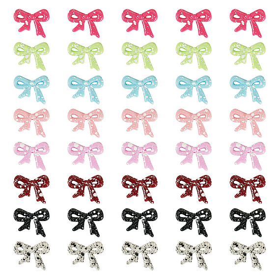 40 шт. 8 цвета окрашенные распылением непрозрачные акриловые бусины, бантом