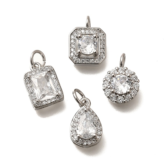 Латунные микро проложить кубического циркония подвески, со стеклом, без кадмия, без никеля и без свинца, с целью перехода в кольце