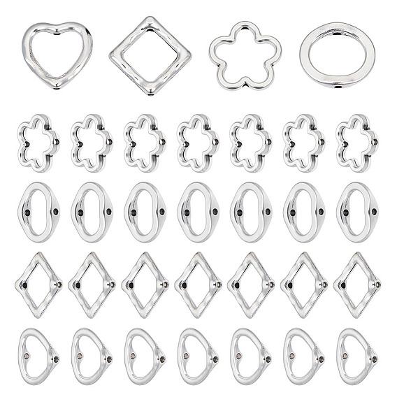 120 шт. 4 стили тибетского стиля оправа из бисера из сплава, без свинца и без кадмия, разнообразные