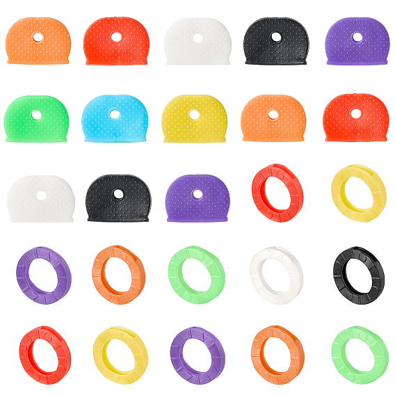 64 шт. 2 стили ПВХ пластиковый нескользящий водонепроницаемый многоразовый чехол для ключей, колпачки идентификатора ключа