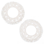 2 Sets 2 Styles Cotton Mini Wall Mirror with Macrame Fringe, Wall Hanging Circle Mirror Boho Home Decor, with Plastic Non-Trace Wall Hooks, Flat Round
