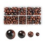 Perles d'obsidienne en acajou naturel de style pcs, ronde