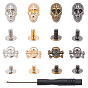 Alloy Studs Rivets, Screw Back, Skull Head, Iron Screwdriver, with Plastic Handle, Lead Free & Cadmium Free