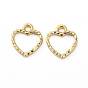 Zinc Alloy Open Back Bezel Pendants, For DIY UV Resin, Epoxy Resin, Pressed Flower Jewelry, Heart