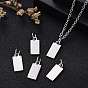 201 Stainless Steel Pendants, Manual Polishing, Rectangle, Stamping Blank Tag