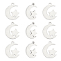 10 Stk. 304 Edelstahlanhänger, Mond mit Stern