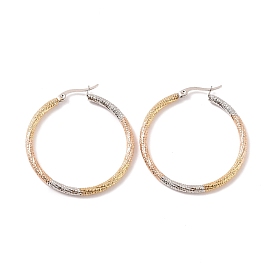 Вакуумное покрытие pvd 201 из нержавеющей стали в форме витой веревки большие серьги-кольца с 304 булавкой из нержавеющей стали для женщин