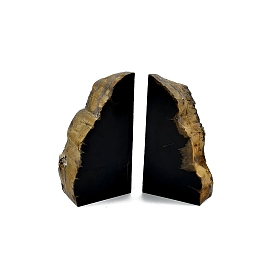 Декоративные подставки для книг из натурального окаменелого дерева, Неправильные каменные ограничители для книг для домашнего декора