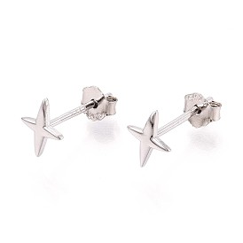 925 стерлингового серебра серьги стержня, звезда