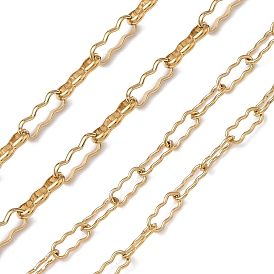 304 Цепочки из нержавеющей стали с волнистыми прямоугольными звеньями, несварные, с карточной бумагой