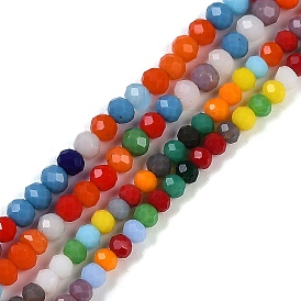 Rondelle Glass Beads Strands, Faceted