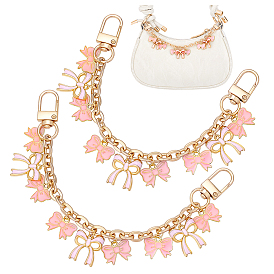 2 шт. цепочки-удлинители для сумок из сплава с бантом