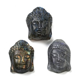 Natural Labradorite Carved Cabochons, Buddha Head